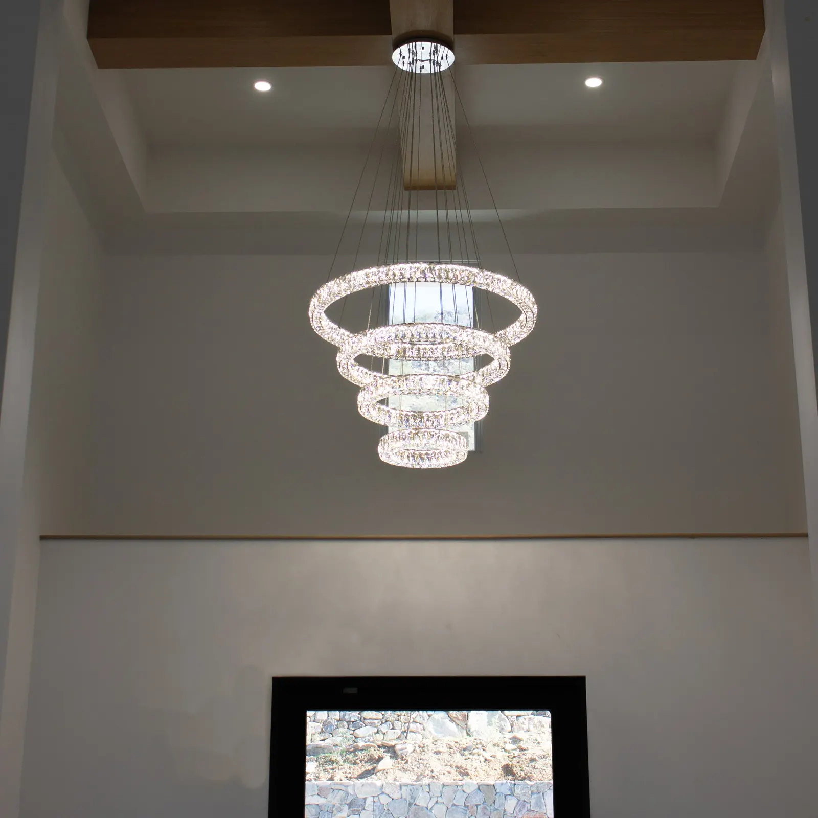 Entryway chandelier installed by CZR Electric